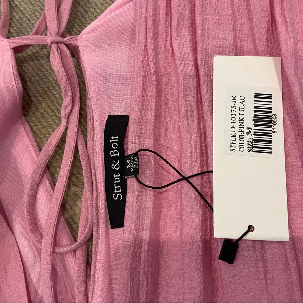 Pink Ruffled Midi Dress - Picture 3 of 3